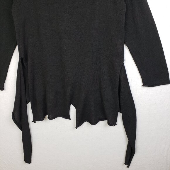 RUNDHOLZ Tunic Sweater Asymmetrical Hem Black Minimalist Lagenlook size M Goth - Picture 14 of 14